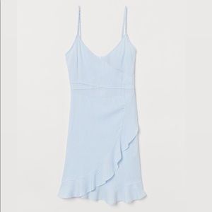 Flounce-trimmed wrap dress